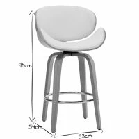 Tabouret De Bar Pivotant Blanc Et Bois Clair 65 Cm WALNUT -Boutique Miliboo tabouret de bar pivotant blanc et bois clair 65 cm walnut 46775 5d691936ac3f9 1200 675