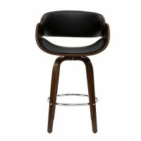 Tabouret De Bar Pivotant Noir Et Bois Foncé 65 Cm BENT