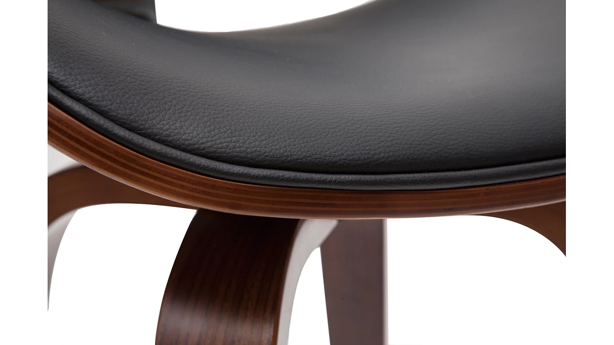 Tabouret De Bar Pivotant Noir Et Bois Foncé 65 Cm WALNUT 7 Tabouret De Bar Pivotant Noir Et Bois Foncé 65 Cm WALNUT – Image 5