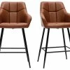 Tabourets De Bar Avec Sièges Matelassés Marron Et Métal Noir H65 Cm (lot De 2) MONTERO -Boutique Miliboo tabourets de bar avec sieges matelasses marron et metal noir h65 cm lot de 2 montero 52273 637373fac90e9 1200 675
