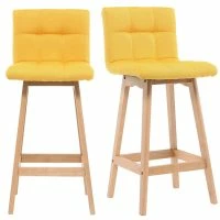Tabourets De Bar Bois Et Jaune H65 Cm (lot De 2) KLARIS