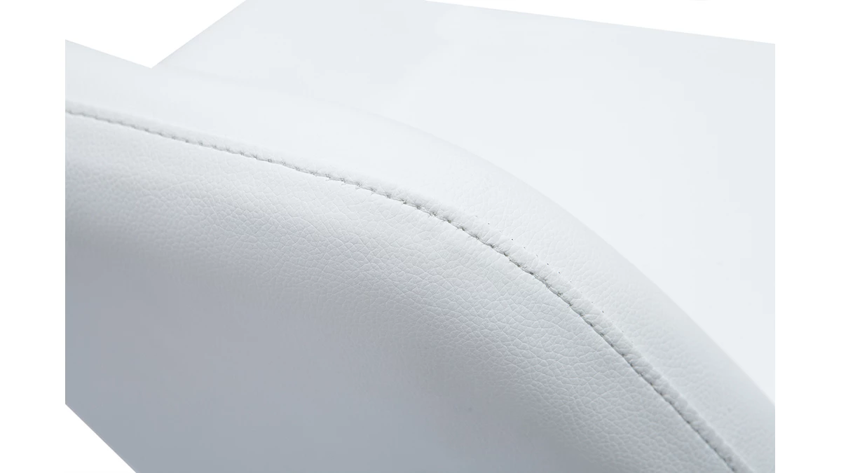 Tabourets De Bar Design Blancs Et Pieds Métal (lot De 2) RINGER 8 Tabourets De Bar Design Blancs Et Pieds Métal (lot De 2) RINGER – Image 6