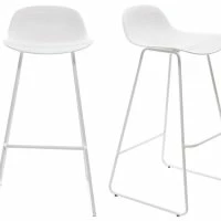 Tabourets De Bar Design Blancs H71 Cm (lot De 2) ELLA