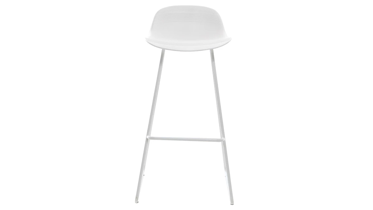 Tabourets De Bar Design Blancs H71 Cm (lot De 2) ELLA 4 Tabourets De Bar Design Blancs H71 Cm (lot De 2) ELLA – Image 2