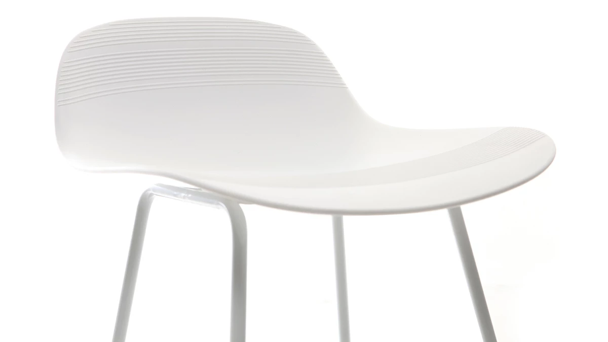 Tabourets De Bar Design Blancs H71 Cm (lot De 2) ELLA 7 Tabourets De Bar Design Blancs H71 Cm (lot De 2) ELLA – Image 5