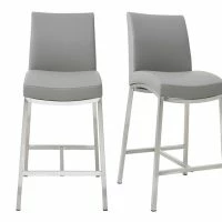 Tabourets De Bar Design Gris Clair H70 Cm (lot De 2) OLLY