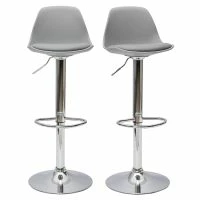 Tabourets De Bar Design Gris Clair (lot De 2) STEEVY