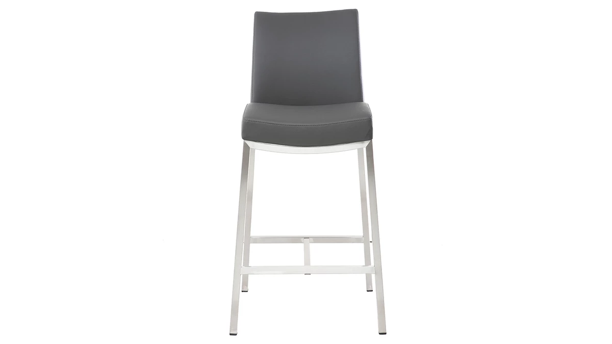 Tabourets De Bar Design Gris Foncé H70 Cm (lot De 2) OLLY 4 Tabourets De Bar Design Gris Foncé H70 Cm (lot De 2) OLLY – Image 2