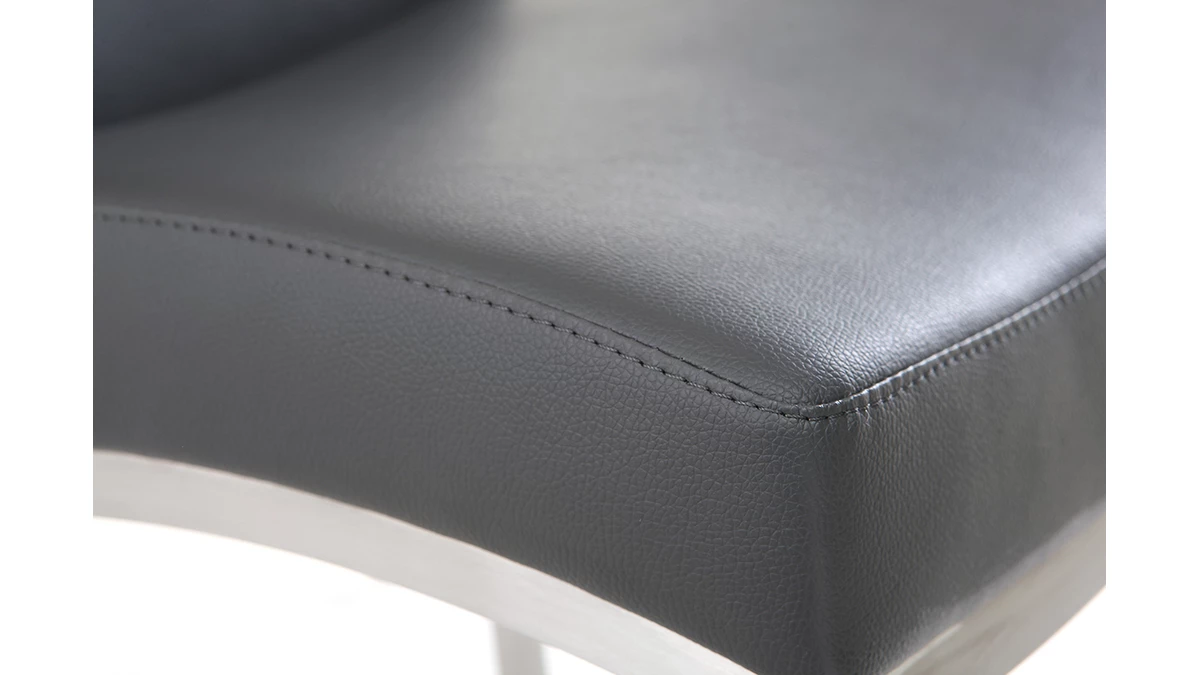 Tabourets De Bar Design Gris Foncé H70 Cm (lot De 2) OLLY 7 Tabourets De Bar Design Gris Foncé H70 Cm (lot De 2) OLLY – Image 5