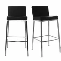Tabourets De Bar Design Noirs 76 Cm EPSILON (lot De 2)