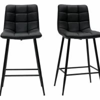 Tabourets De Bar Design Noirs H65 Cm (lot De 2) MAXWELL