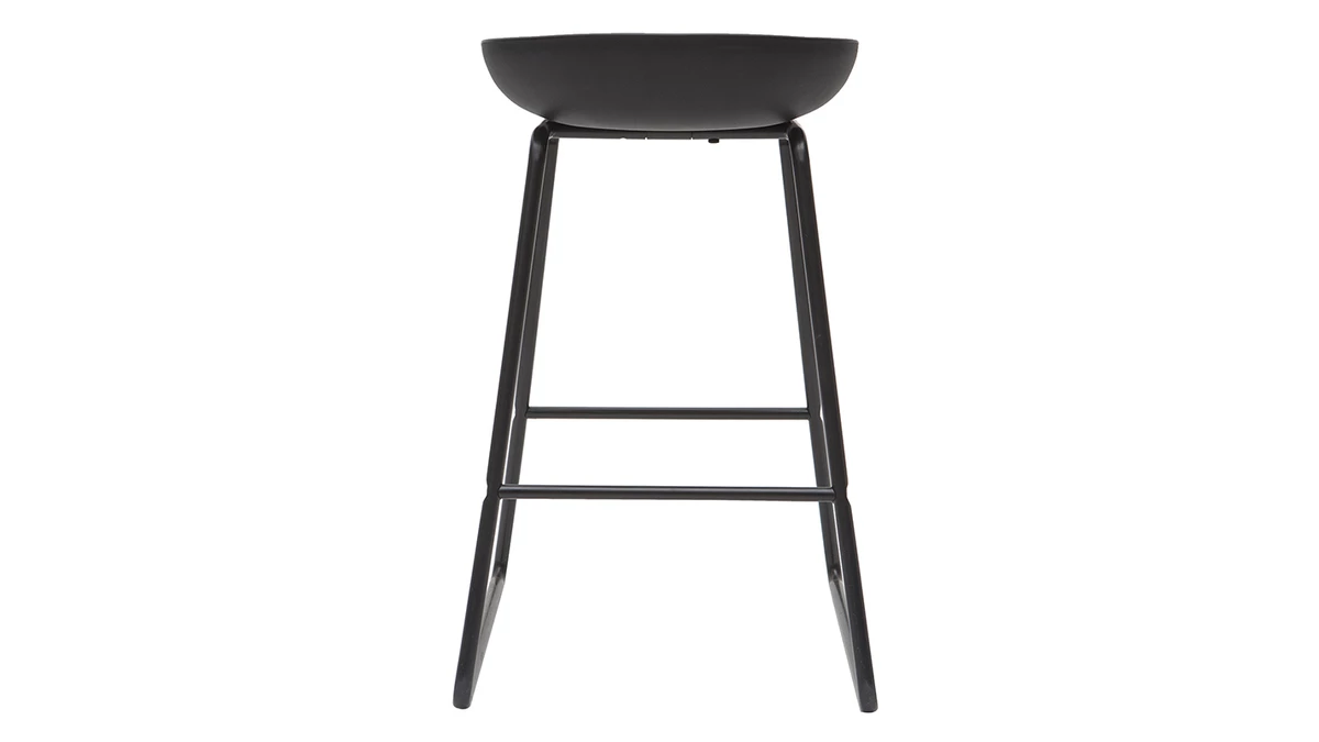 Tabourets De Bar Design Noirs H65 Cm (lot De 2) PEBBLE 7 Tabourets De Bar Design Noirs H65 Cm (lot De 2) PEBBLE – Image 5