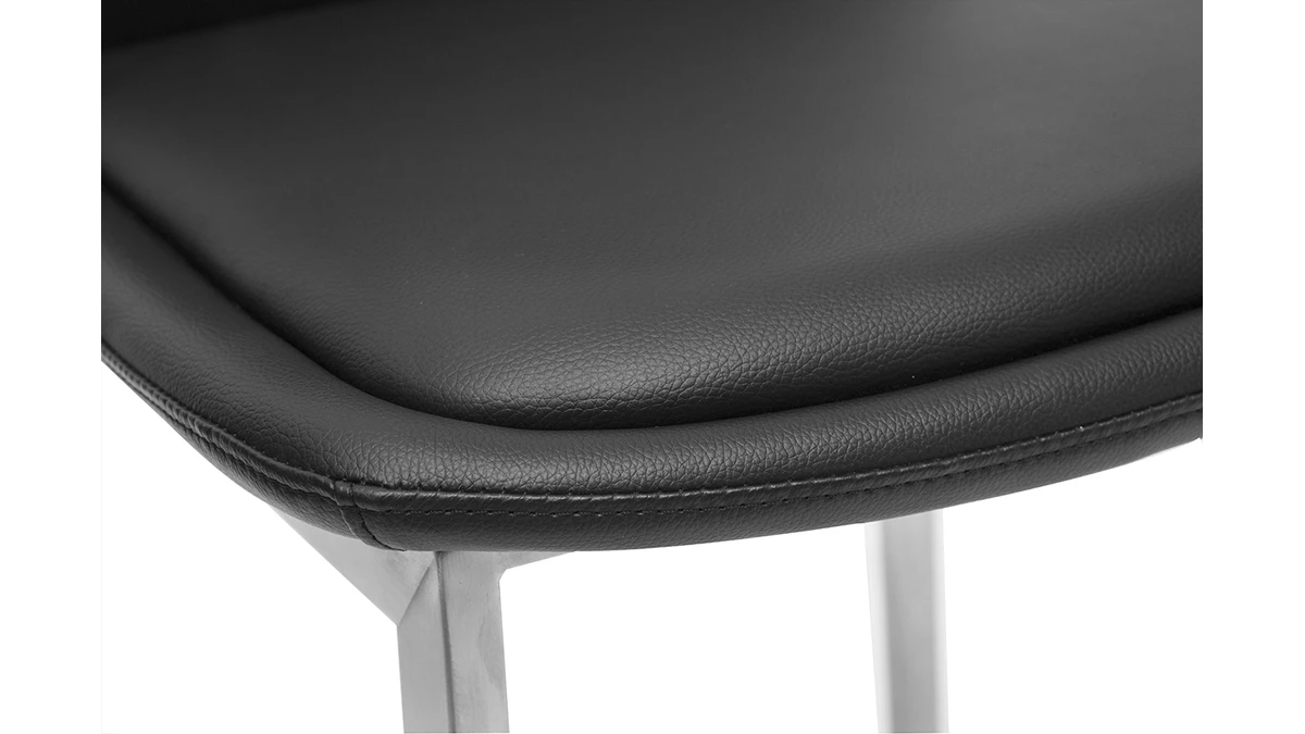 Tabourets De Bar Design Noirs H66 Cm (lot De 2) ARSENE 8 Tabourets De Bar Design Noirs H66 Cm (lot De 2) ARSENE – Image 6