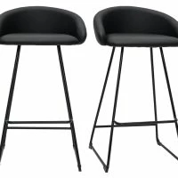 Tabourets De Bar Design Noirs H69 Cm (lot De 2) REYNOLD