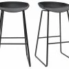Tabourets De Bar Design Noirs H75 Cm (lot De 2) PEBBLE