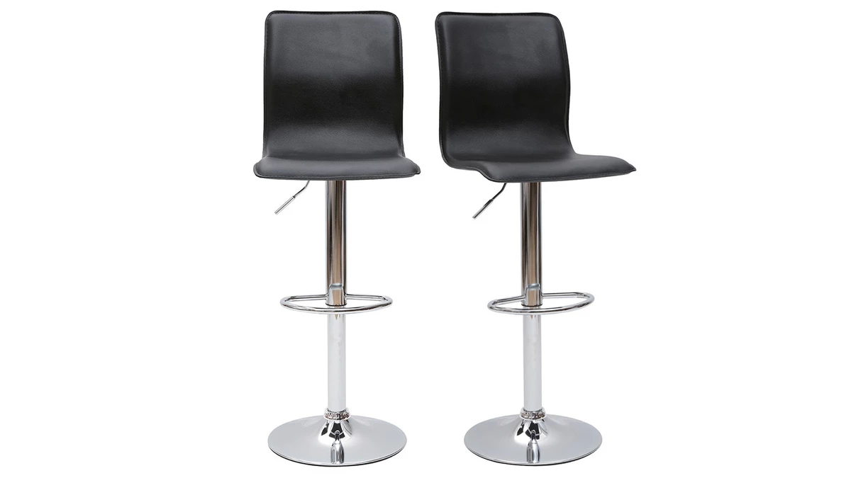 Tabourets De Bar Design Noirs (lot De 2) SURF ALTO 3 Tabourets De Bar Design Noirs (lot De 2) SURF ALTO