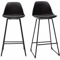 Tabourets De Bar Design Noirs Pieds Métal 65 Cm (lot De 2) FRANZ