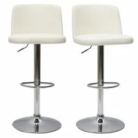 Tabourets De Bar Design Réglables Blancs (lot De 2) MONTI