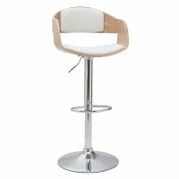 Tabourets De Bar Design Réglables En Polyuréthane Blanc Et Bois Clair (lot De 2) EUSTACHE -Boutique Miliboo tabourets de bar design reglables en polyurethane blanc et bois clair lot de 2 eustache 53583 63175dac830e3 1200 675