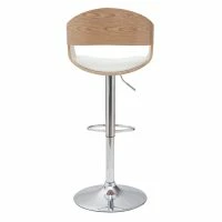 Tabourets De Bar Design Réglables En Polyuréthane Blanc Et Bois Clair (lot De 2) EUSTACHE -Boutique Miliboo tabourets de bar design reglables en polyurethane blanc et bois clair lot de 2 eustache 53583 63175dcbec7d1 1200 675