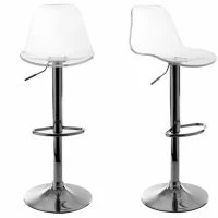 Tabourets De Bar Design Réglables Transparents (lot De 2) GALILEO