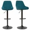 Tabourets De Bar Design Réglables Velours Bleu Pétrole (lot De 2) HOLO -Boutique Miliboo tabourets de bar design reglables velours bleu petrole lot de 2 holo 48906 619f5a3371af6 1200 675