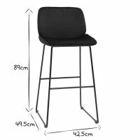 Tabourets De Bar Fixes En Tissu Velours Noir Pieds Métal Noir H65 (lot De 2) KAOLY -Boutique Miliboo tabourets de bar fixes en tissu velours noir pieds metal noir h65 lot de 2 kaoly 51945 62d57a2bebcac 1200 675