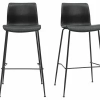 Tabourets De Bar Fixes Noirs Aspect Vieilli Et Métal Noir H75 (lot De 2) HAROLD