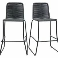 Tabourets De Bar Intérieur/exterieur Cordage Gris 72 Cm (lot De 2) YORGO