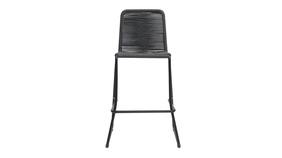 Tabourets De Bar Intérieur/exterieur Cordage Gris 72 Cm (lot De 2) YORGO 5 Tabourets De Bar Intérieur/exterieur Cordage Gris 72 Cm (lot De 2) YORGO – Image 3