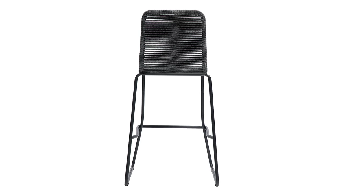 Tabourets De Bar Intérieur/exterieur Cordage Gris 72 Cm (lot De 2) YORGO 7 Tabourets De Bar Intérieur/exterieur Cordage Gris 72 Cm (lot De 2) YORGO – Image 5