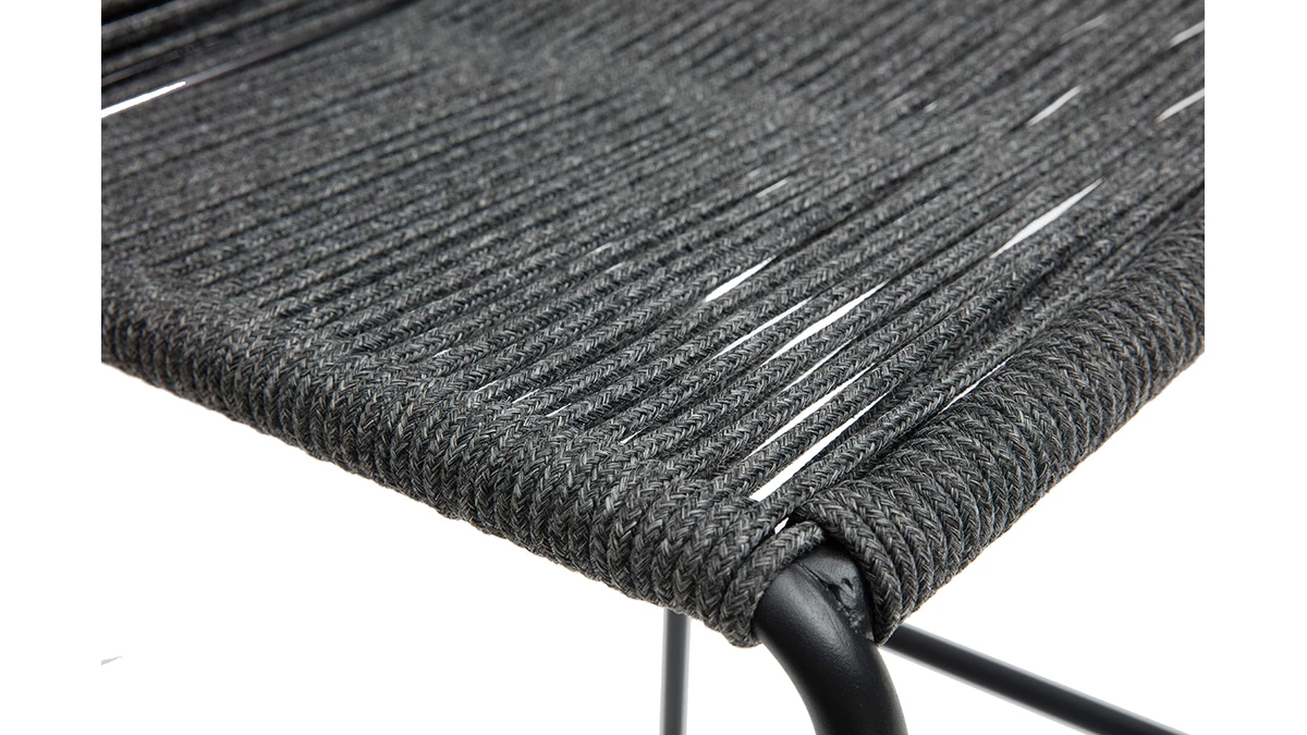 Tabourets De Bar Intérieur/exterieur Cordage Gris 72 Cm (lot De 2) YORGO 8 Tabourets De Bar Intérieur/exterieur Cordage Gris 72 Cm (lot De 2) YORGO – Image 6