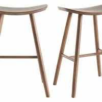 Tabourets De Bar Noyer H65 Cm (lot De 2) DEMORY