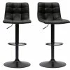 Tabourets De Bar Réglables Design Noirs (lot De 2) MAXWELL