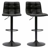 Tabourets De Bar Réglables Design Noirs (lot De 2) MAXWELL