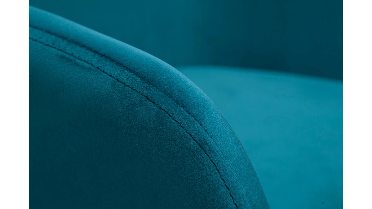 Tabourets De Bar Réglables En Tissu Velours Bleu Pétrole Et Métal Noir (lot De 2) AMIKA 8 Tabourets De Bar Réglables En Tissu Velours Bleu Pétrole Et Métal Noir (lot De 2) AMIKA – Image 6