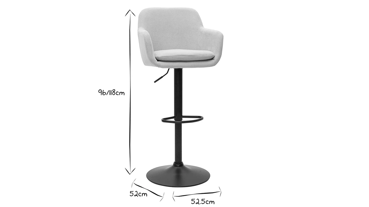 Tabourets De Bar Réglables Tissu Effet Velours Beige Et Métal (lot De 2) AMIKA 9 Tabourets De Bar Réglables Tissu Effet Velours Beige Et Métal (lot De 2) AMIKA – Image 7