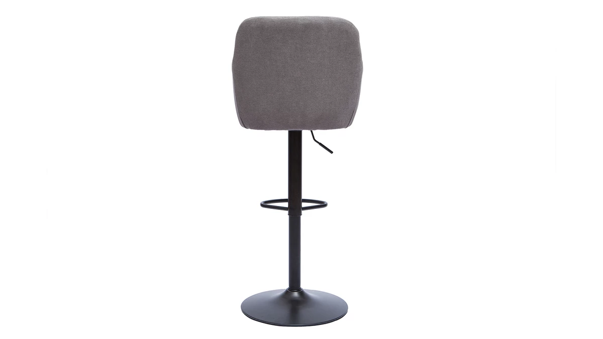 Tabourets De Bar Réglables Tissu Effet Velours Gris Et Métal (lot De 2) AMIKA 7 Tabourets De Bar Réglables Tissu Effet Velours Gris Et Métal (lot De 2) AMIKA – Image 5