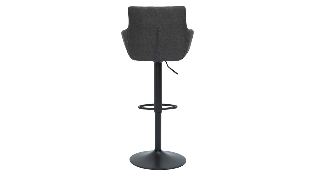 Tabourets De Bar Réglables Tissu Gris Anthracite Métal Noir (lot De 2) CARLIE 8 Tabourets De Bar Réglables Tissu Gris Anthracite Métal Noir (lot De 2) CARLIE – Image 6