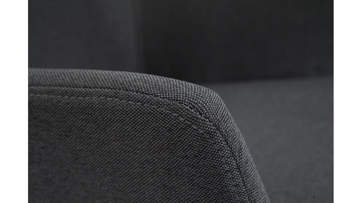 Tabourets De Bar Réglables Tissu Gris Anthracite Métal Noir (lot De 2) CARLIE 9 Tabourets De Bar Réglables Tissu Gris Anthracite Métal Noir (lot De 2) CARLIE – Image 7