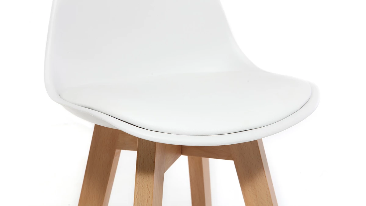 Tabourets De Bar Scandinaves Blanc Et Bois 65 Cm (lot De 2) MINI PAULINE 7 Tabourets De Bar Scandinaves Blanc Et Bois 65 Cm (lot De 2) MINI PAULINE – Image 5