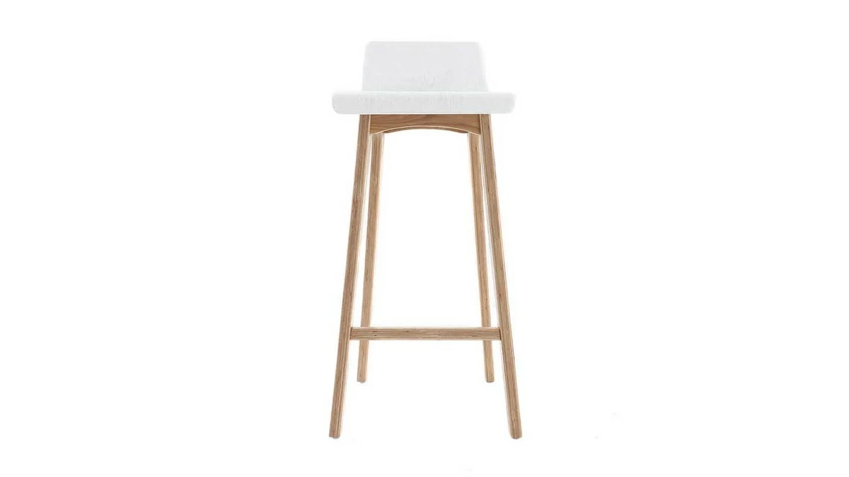 Tabourets De Bar Scandinaves Blancs Et Bois Clair H75 Cm (lot De 2) BALTIK 4 Tabourets De Bar Scandinaves Blancs Et Bois Clair H75 Cm (lot De 2) BALTIK – Image 2