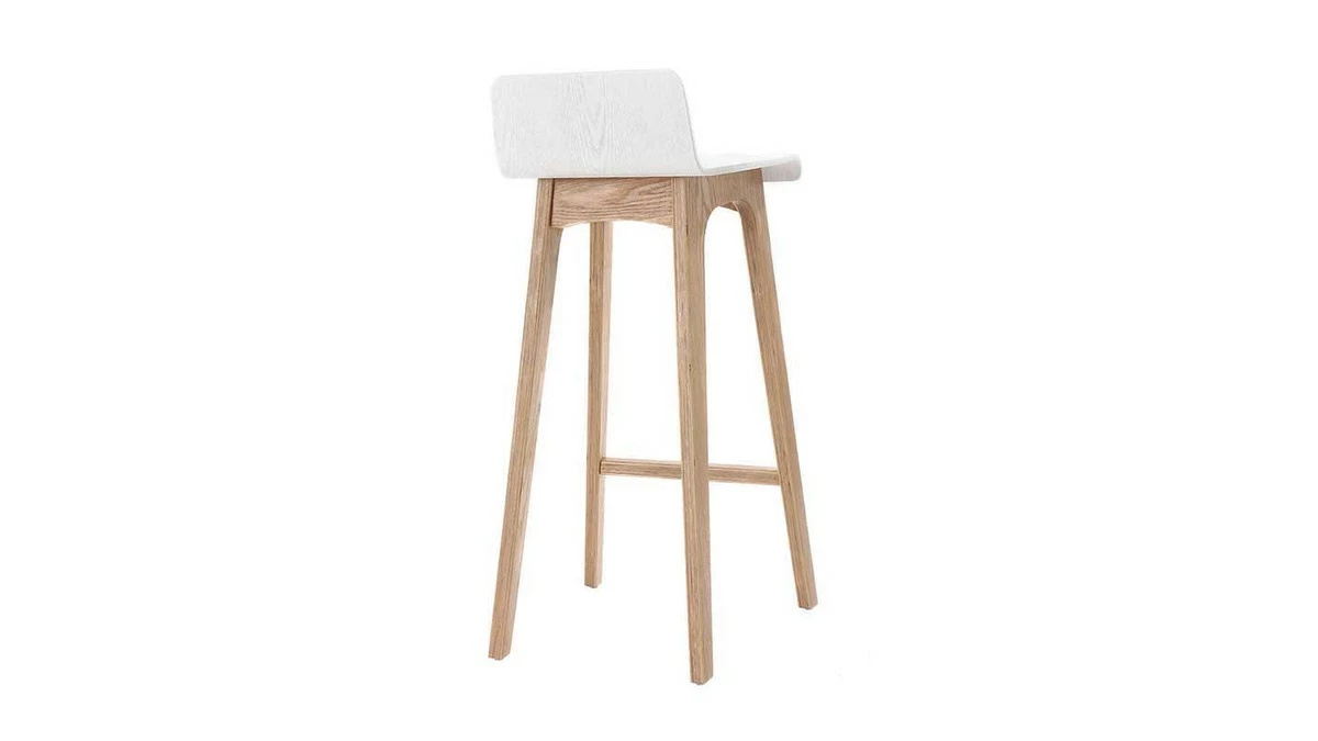 Tabourets De Bar Scandinaves Blancs Et Bois Clair H75 Cm (lot De 2) BALTIK 6 Tabourets De Bar Scandinaves Blancs Et Bois Clair H75 Cm (lot De 2) BALTIK – Image 4