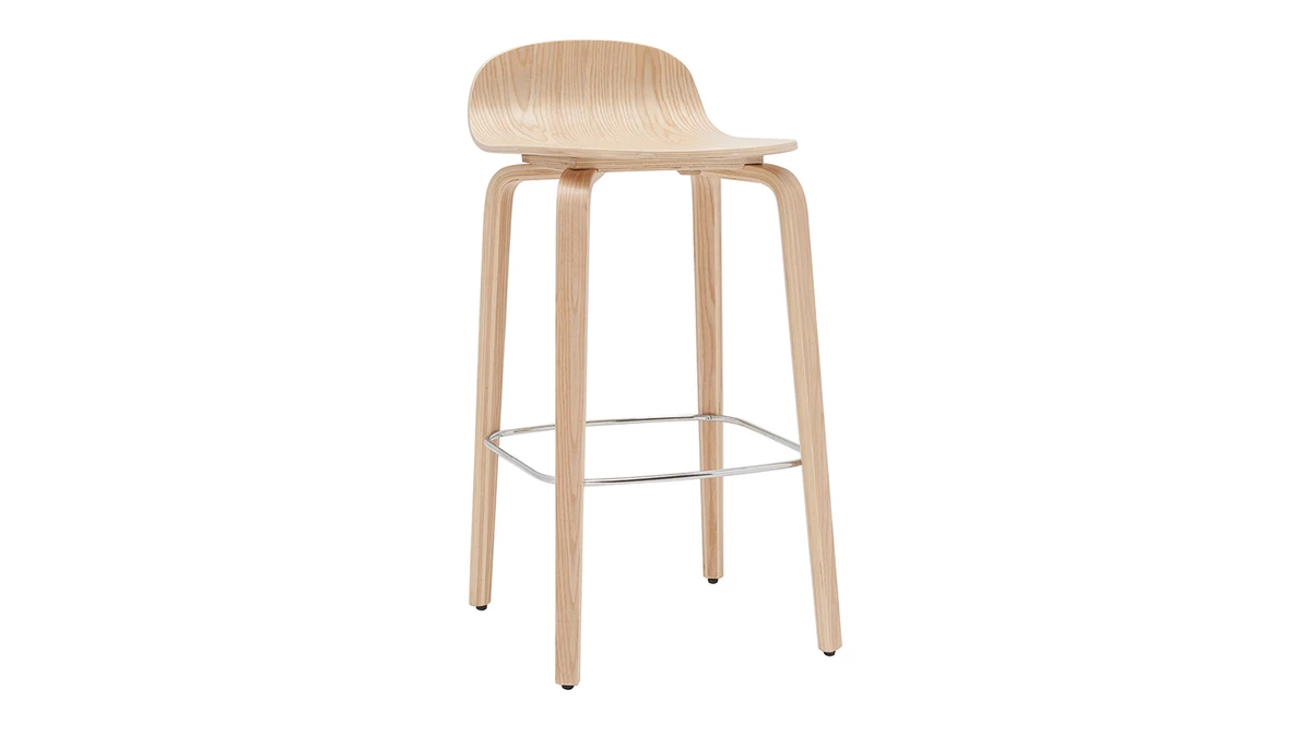 Tabourets De Bar Scandinaves Bois Chêne H68 Cm (lot De 2) OBRA 5 Tabourets De Bar Scandinaves Bois Chêne H68 Cm (lot De 2) OBRA – Image 3
