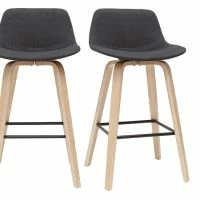 Tabourets De Bar Scandinaves Gris Foncé H65 Cm (lot De 2) NONIE