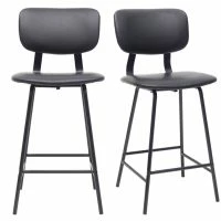 Tabourets De Bar Vintage Noir Avec Pieds Métal 65cm (lot De 2) LAB