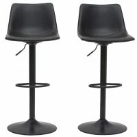 Tabourets De Bar Vintage Réglables Pivotants Noirs (lot De 2) NEW ROCK