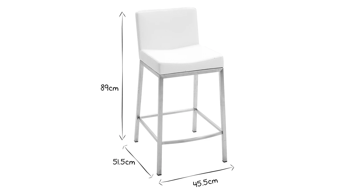 Tabourets Design Blanc H66 Cm (lot De 2) EPSILON 8 Tabourets Design Blanc H66 Cm (lot De 2) EPSILON – Image 6