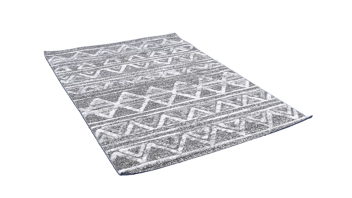 Tapis Berbere Avec Motifs En Relief Blanc Et Gris 160 X 230 Cm ERGA 4 Tapis Berbere Avec Motifs En Relief Blanc Et Gris 160 X 230 Cm ERGA – Image 2