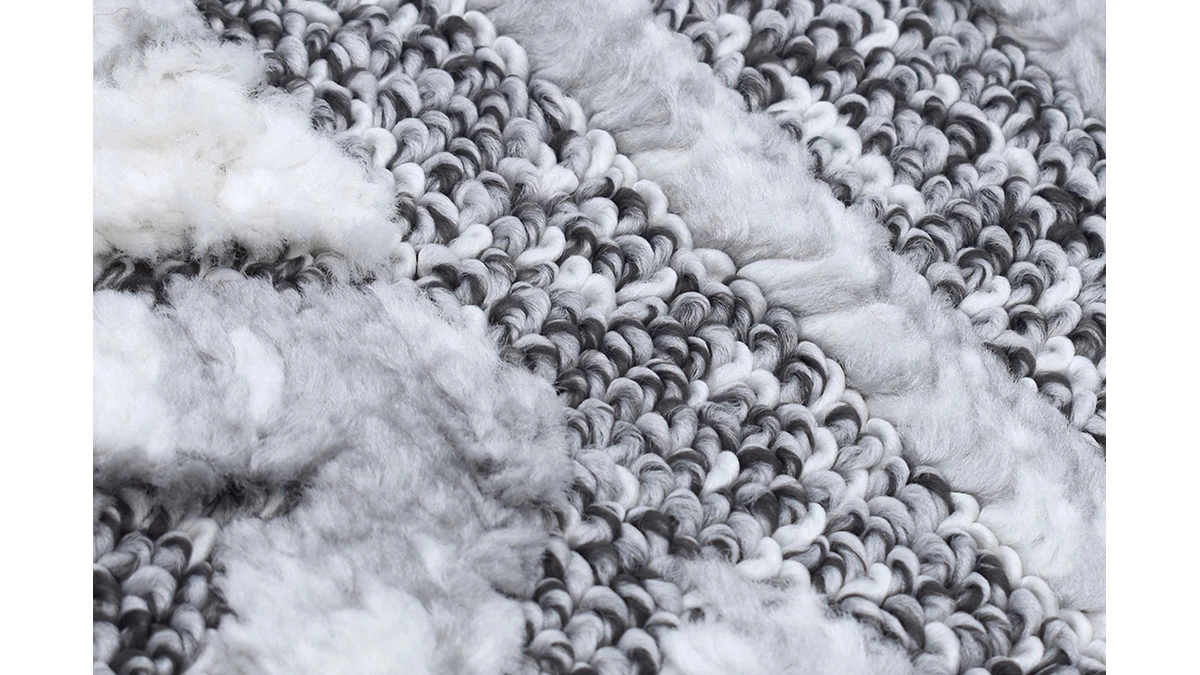 Tapis Berbere Avec Motifs En Relief Blanc Et Gris 160 X 230 Cm ERGA 5 Tapis Berbere Avec Motifs En Relief Blanc Et Gris 160 X 230 Cm ERGA – Image 3